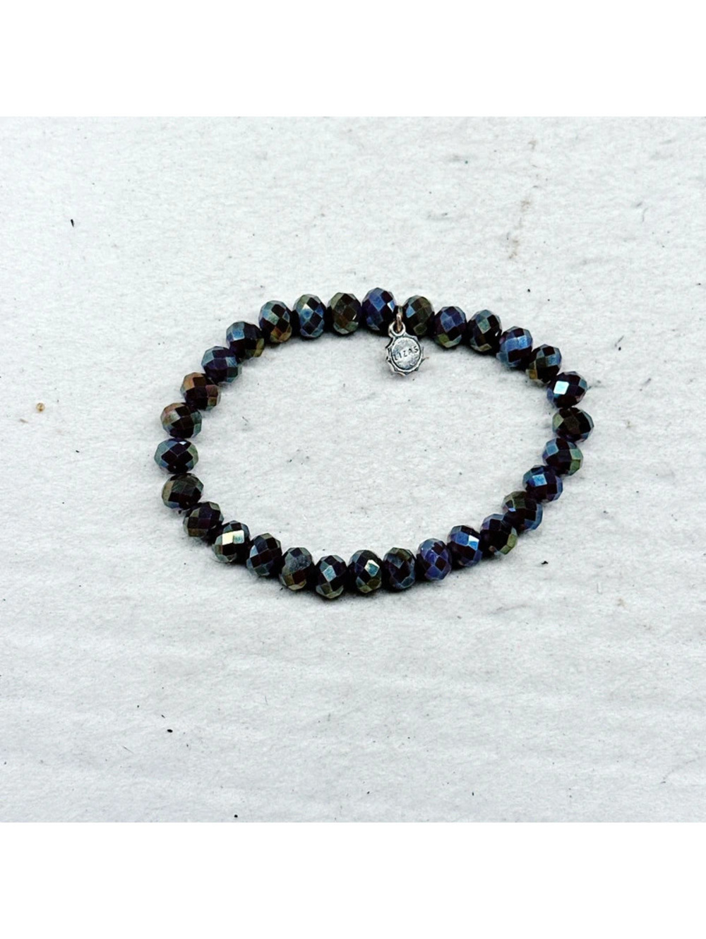 3116mc. Brown Stretch Bracelet Crystal